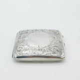 Edwardian Sterling Silver Floral Pattern Cigarette Case Antique 1906 Birmingham
