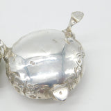 Victorian Sterling Silver Pair of Floral Salt Cellars 1869 London Robert Hennell