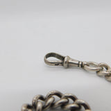Victorian Sterling Silver Double Albert Watch Chain Antique 1900 Birmingham