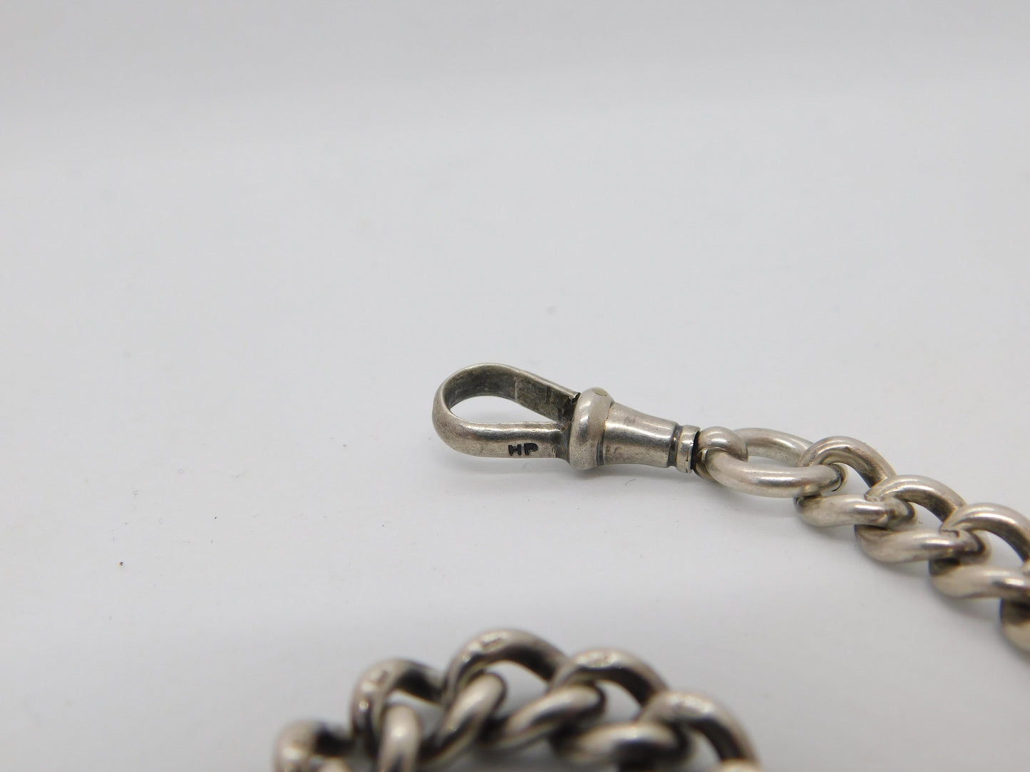 Victorian Sterling Silver Double Albert Watch Chain Antique 1900 Birmingham