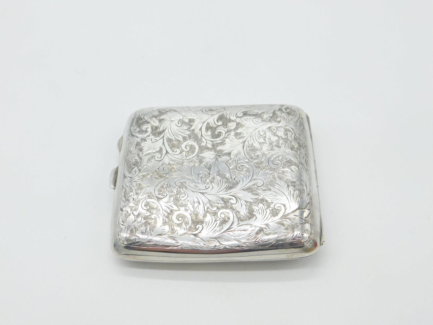 Edwardian Sterling Silver Floral Pattern Cigarette Case Antique 1906 Birmingham