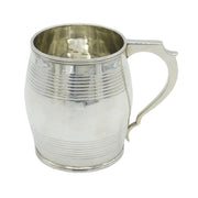 William IV Sterling Silver Barrel Form Christening Mug Antique 1834 London