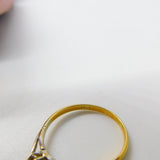 18ct Gold & 0.1ct Rose Cut Diamond Solitaire Ring Antique c1920 Art Deco