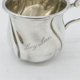 Victorian German .800 Grade Silver 'Lucy Ann' Christening Cup Art Nouveau c1900