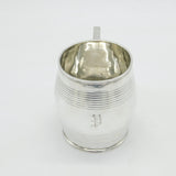 William IV Sterling Silver Barrel Form Christening Mug Antique 1834 London