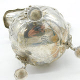 Victorian Sterling Silver Floral Embossed Crested Cream Jug Antique 1866 London