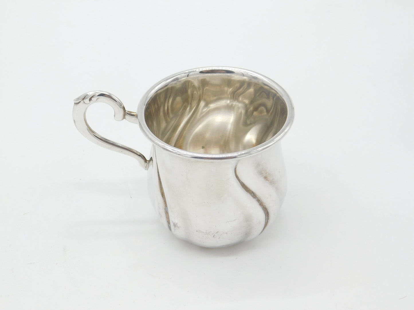 Victorian German .800 Grade Silver 'Lucy Ann' Christening Cup Art Nouveau c1900