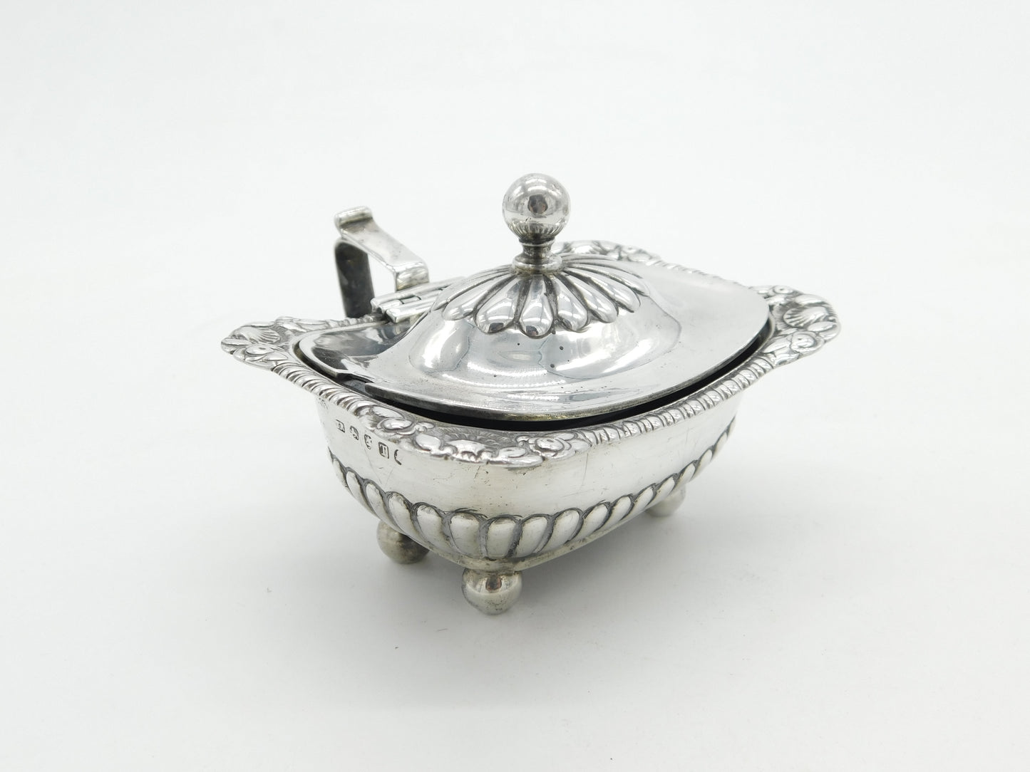 Georgian Sterling Silver Large Gadrooned Mustard Pot 1814 London Antique