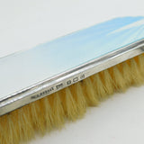 Sterling Silver Sky Blue Guilloche Enamel Vanity Set Antique 1938 Chester Deco
