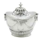 Victorian Sterling Silver Floral Embossed Tea Caddy Antique 1902 Birmingham