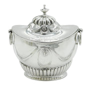 Victorian Sterling Silver Floral Chest Form Tea Caddy Antique 1892 Sheffield