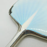 Sterling Silver Sky Blue Guilloche Enamel Vanity Set Antique 1938 Chester Deco