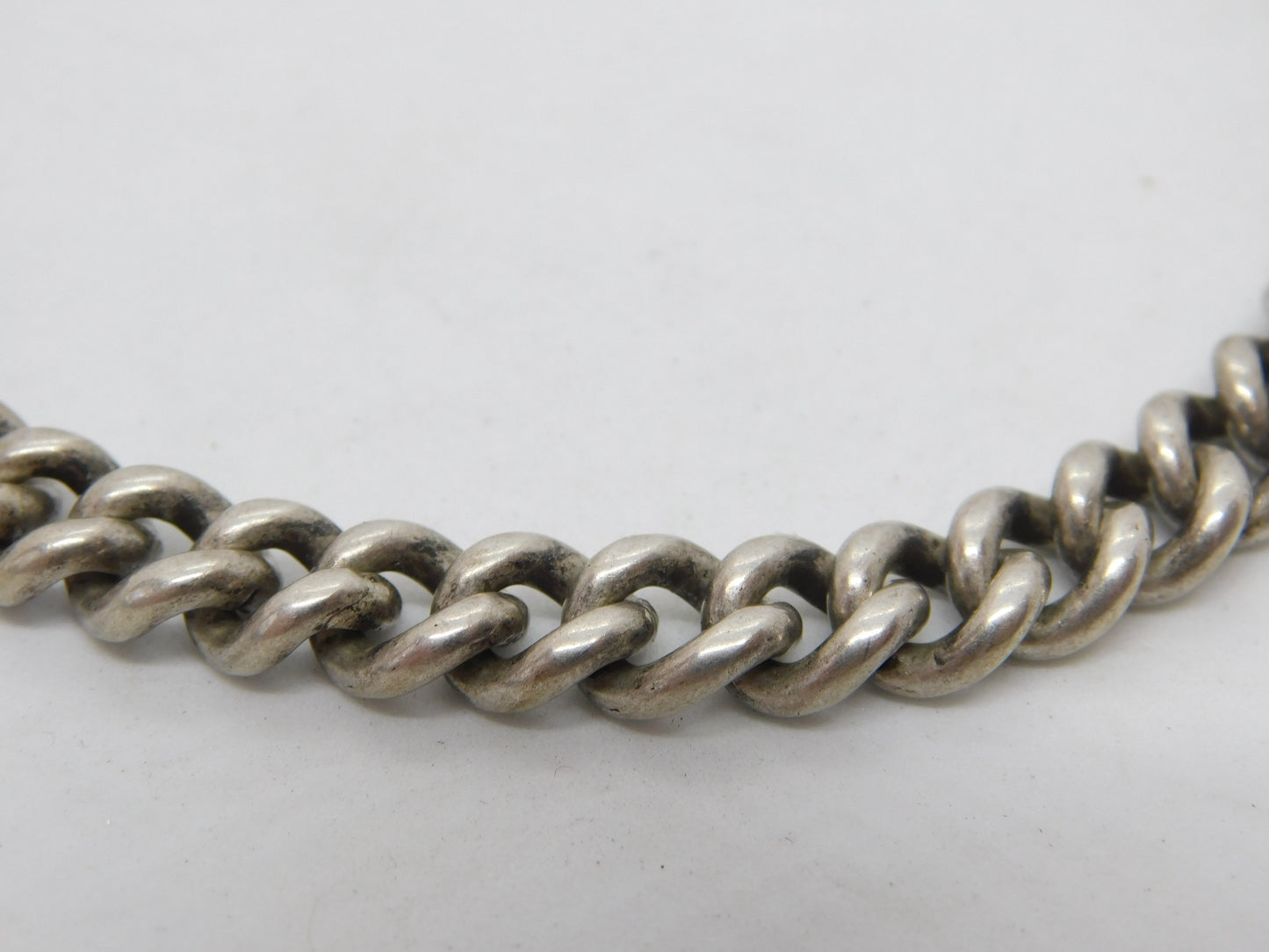 Victorian Chunky .800 Silver Graduating Watch Chain Bracelet c1900 Antique