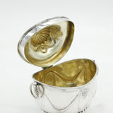Victorian Sterling Silver Floral Chest Form Tea Caddy Antique 1892 Sheffield