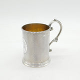 Victorian Sterling Silver 'Token of Regard' Christening Mug Antique Birmingham