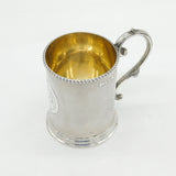 Victorian Sterling Silver 'Token of Regard' Christening Mug Antique Birmingham