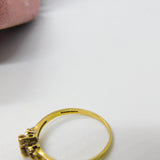 18ct Gold & 0.2ct Diamond Daisy Flower Band Ring Vintage 1969 London