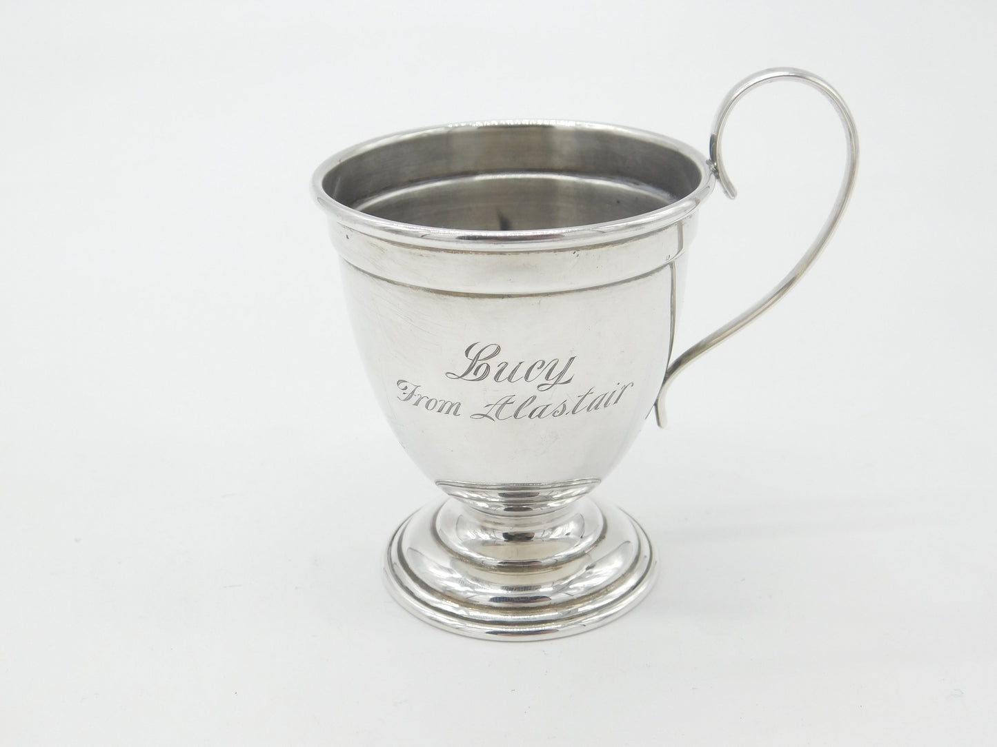 Sterling Silver Whisky Mug with Campbell of Colgrain Clan Crest 1961 Birmingham