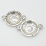 Pair of Sterling Silver Sutton Hoo Celebration Planished Coin Dishes 1938 London