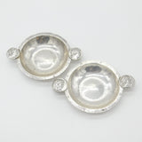 Pair of Sterling Silver Sutton Hoo Celebration Planished Coin Dishes 1938 London