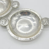 Pair of Sterling Silver Sutton Hoo Celebration Planished Coin Dishes 1938 London