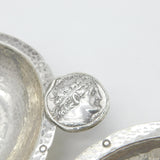 Pair of Sterling Silver Sutton Hoo Celebration Planished Coin Dishes 1938 London