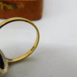 8ct Yellow Gold Cabochon Chrysoprase Dress Ring Antique c1920 Art Deco