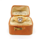 8ct Yellow Gold & Spinel Set Solitaire Style Ring Vintage c1970 Size P UK