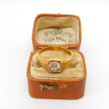 8ct Yellow Gold & Spinel Set Solitaire Style Ring Vintage c1970 Size P UK