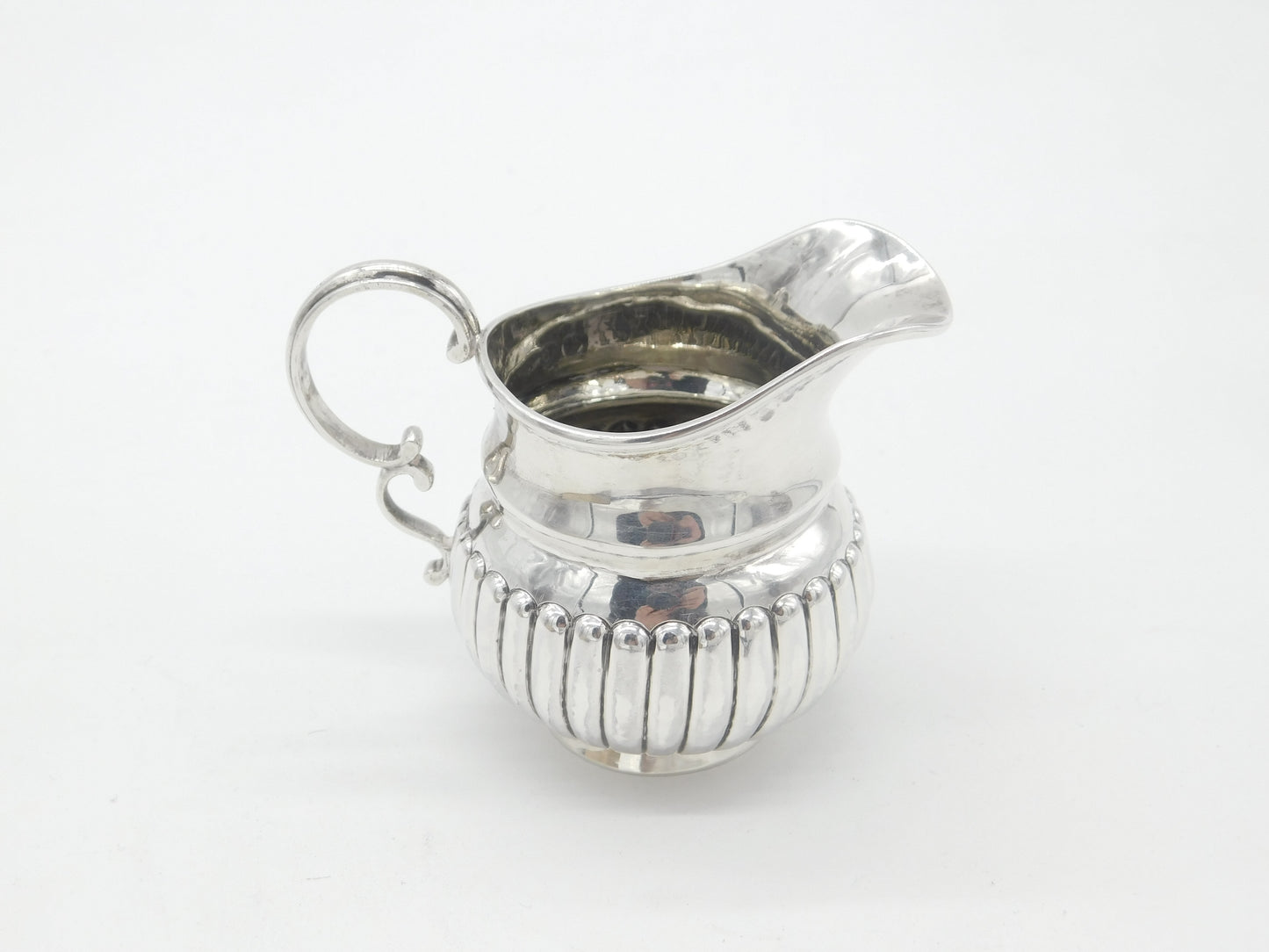 Victorian Sterling Silver Fluted Cream Jug Antique 1892 Birmingham Nathan Hayes