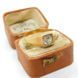8ct Yellow Gold & Spinel Set Solitaire Style Ring Vintage c1970 Size P UK