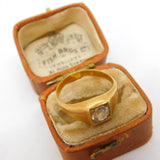 8ct Yellow Gold & Spinel Set Solitaire Style Ring Vintage c1970 Size P UK