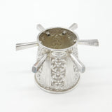 Victorian Sterling Silver Puzzle Mug Floral Pattern Six Handles Antique c1900