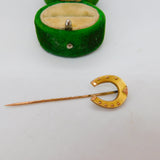Victorian 15ct Gold Good Luck Horseshoe Stick Pin Antique c1890