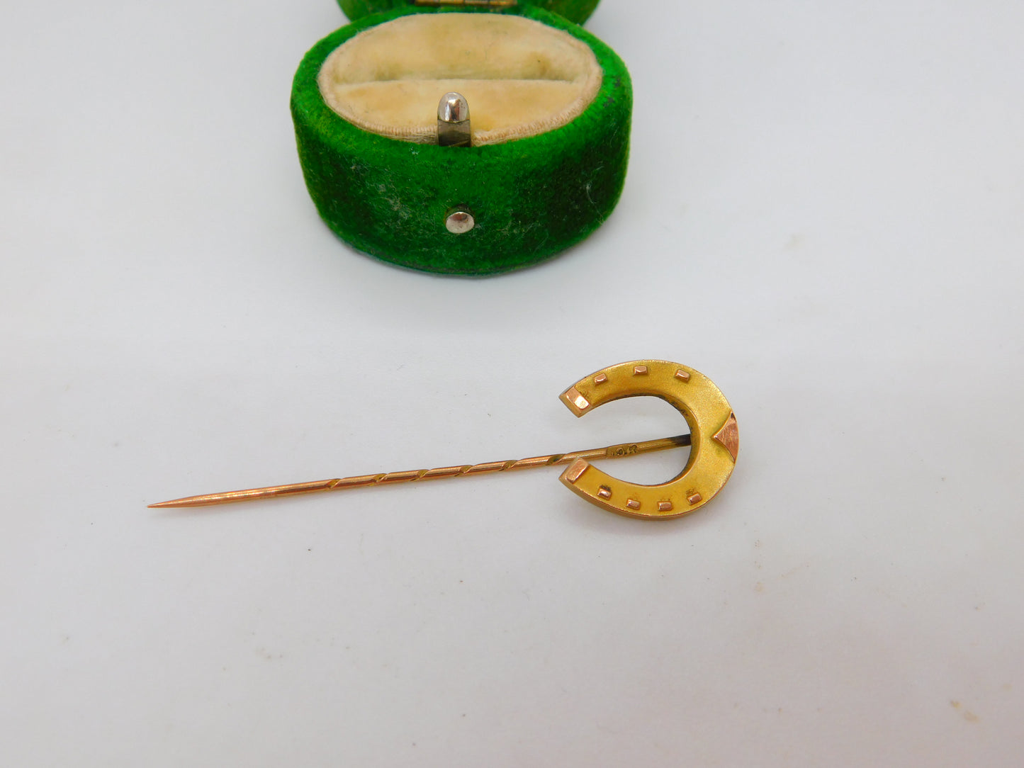 Victorian 15ct Gold Good Luck Horseshoe Stick Pin Antique c1890