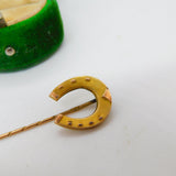 Victorian 15ct Gold Good Luck Horseshoe Stick Pin Antique c1890