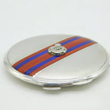 WWII Sterling Silver & Enamel Royal Artillery Makeup Compact Antique Birmingham