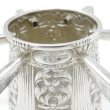 Victorian Sterling Silver Puzzle Mug Floral Pattern Six Handles Antique c1900