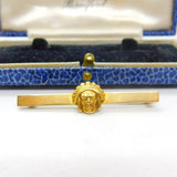 14ct Yellow Gold Native American Chief Bar Brooch Vintage c1960