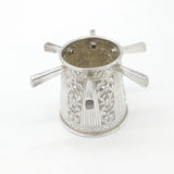 Victorian Sterling Silver Puzzle Mug Floral Pattern Six Handles Antique c1900