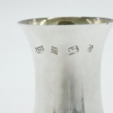 Sterling Silver Wine Cup or Goblet Curved Pattern 1975 Birmingham Vintage