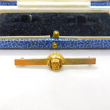 14ct Yellow Gold Native American Chief Bar Brooch Vintage c1960