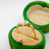 Victorian 18ct Gold & 0.1ct Diamond Crossover Band Ring Antique c1890
