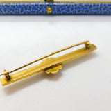 14ct Yellow Gold Native American Chief Bar Brooch Vintage c1960