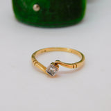 Victorian 18ct Gold & 0.1ct Diamond Crossover Band Ring Antique c1890