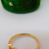 Victorian 18ct Gold & 0.1ct Diamond Crossover Band Ring Antique c1890