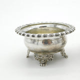 Georgian Pair of Large Sterling Silver Floral Pattern Salt Cellars 1824 London