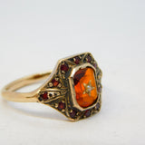 19th Century Yellow Metal Austro-Hungarian, Garnet, Seed Pearl Dress Ring c1860