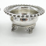Georgian Pair of Large Sterling Silver Floral Pattern Salt Cellars 1824 London