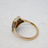 19th Century Yellow Metal Austro-Hungarian, Garnet, Seed Pearl Dress Ring c1860